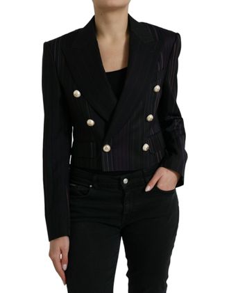 Dolce & Gabbana Kort gestreepte blazer met dubbele knopen