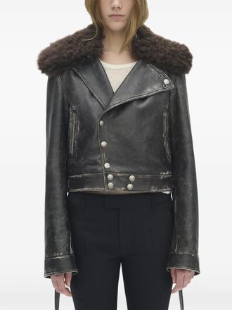 Ann Demeulemeester Jack met lammy kraag - Zwart