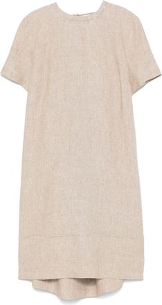PESERICO slub-texture midi dress - Neutrals