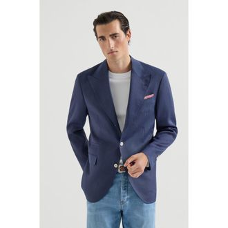 Brunello Cucinelli Blazer with peak lapel in Denim at Nordstrom, Size 52 It