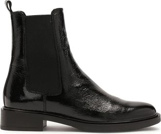 Kazar Zwarte kreukel-effect pantoffels. Dit product valt groot uit. - Dames - Chelseaboots - Zwart - 40 EU - Leer - Schoenen