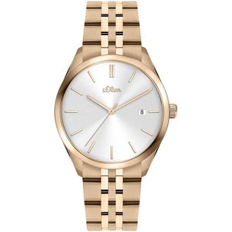 s.Oliver Elegante Ros&eacute;goud Roestvrijstalen Dameshorloge - Dames - Horloges - Geel - ONE Size - Accessoires
