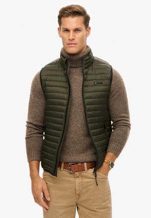 Superdry Steppweste SUPERDRY FUJI LITE GILET, Herren, Gr. 3XL, gr&uuml;n (surplus goods olive gr&uuml;n), Web, Obermaterial: 100% Nylon, unifarben, slim fit, Westen Step