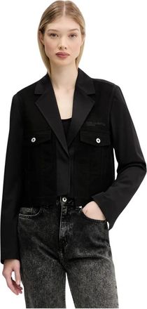 Karl Lagerfeld Utility Blazer - Dames - Spijkerjassen - Zwart - L - Leer - Jassen