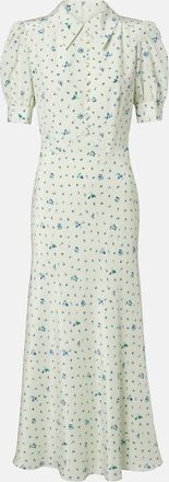 Alessandra Rich Floral silk midi dress