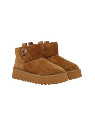 Pinko Suede Platform Ankle Boot - Brown