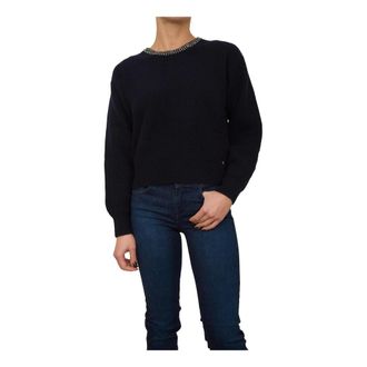 Liu Jo Rondgebreide trui met ronde hals - Dames - Ronde hals truien - Blauw - S - Wol - Truien & Vesten