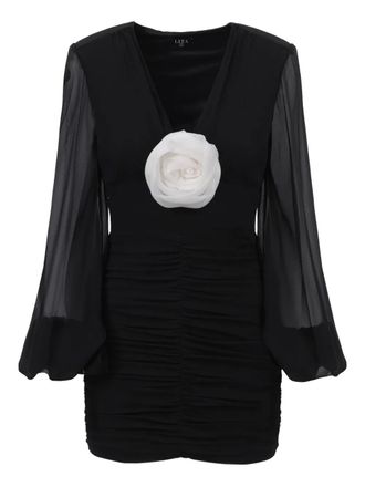 Lita Rue floral-appliqu&eacute; mini dress - Black