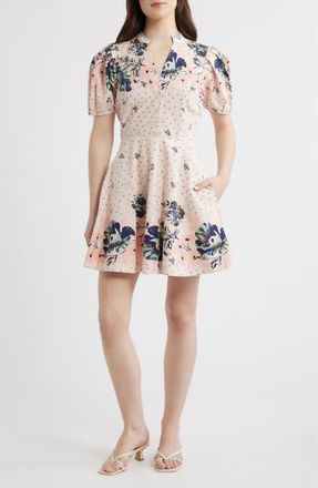 Cleobella Micah Mixed Floral Print Organic Cotton Poplin Minidress in Liora Print at Nordstrom, Size X-Large