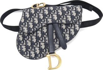 Dior Navy Jacquard Sling Bag (Pre-Owned)