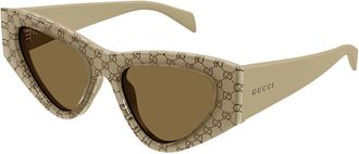 Gucci GG2019S 005 Womens Sunglasses Brown Size 53