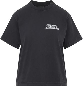 Balenciaga T-Shirts, female, Black, XS, Medium Fit T-Shirt