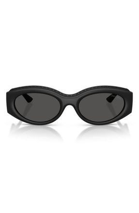 Jimmy Choo London 54mm Oval Sunglasses in Matte Black /Dark Grey at Nordstrom