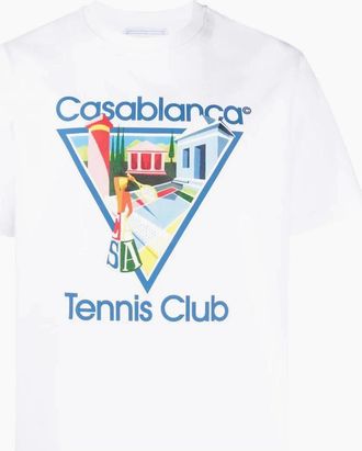 Casablanca Mens Casablanca Tennis Club La Joueuse T Shirt White - Size: 42