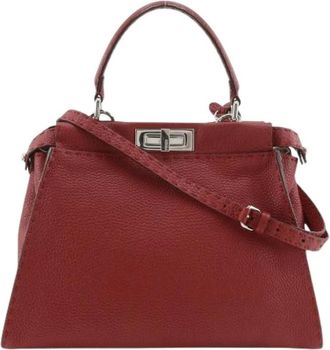 Fendi Pre-owned Borsa a Mano Peekaboo Selleria in Pelle - - Pre-owned - Donna - Rosso - ONE SIZE