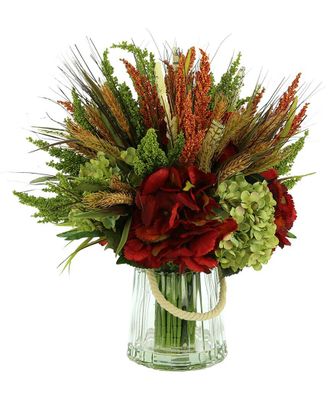 Creative Displays Inc. Modern Fall Arrangement With Red Hydrangeas & Heather