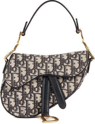 Dior Pre-owned Womens Oblique Saddle Mini Handbag - Blue/Navy - One Size