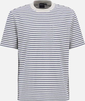 Barbour Mens Barbour Frensham Stripe T-Shirt BE72 Oatmeal - White - Size: 38