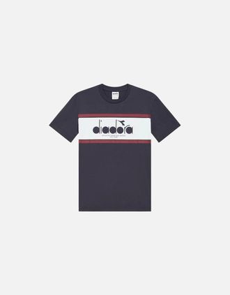 Diadora Mens Diadora Blue Denim/Optical White SS Logo T-Shirt - Size: 38