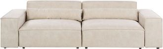 Beliani Modular Sofa 2 Seater HELLNAR Velvet Light Beige