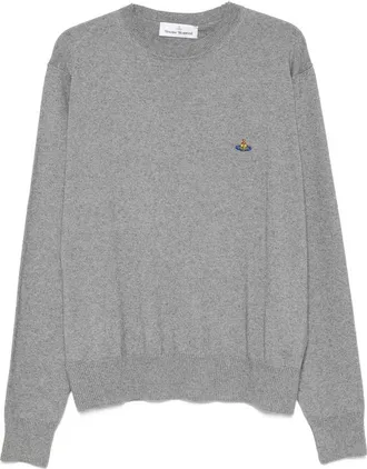Vivienne Westwood Alex Embroidered-detail Crew-neck Long-sleeve Knitted Cotton T-shirt