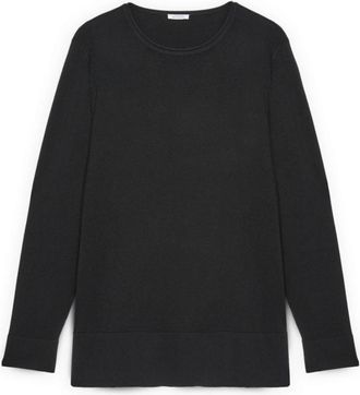 Fiorella Rubino Trui met ronde hals van viscosemix - Dames - Sweatshirts - Zwart - XL - Nylon - Hoodies & sweatvesten