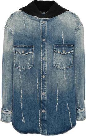 Dolce & Gabbana Verweerde Denim Hoodie Jas - Heren - Spijkerjassen - Blauw - XL - Denim - Jassen
