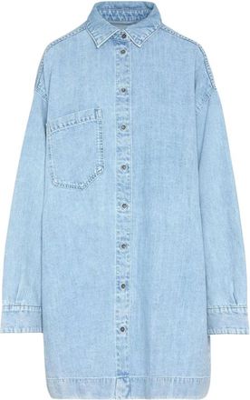 7 For All Mankind Kleedjes, Dames, Blauw, M, Dress Overshirt Maxi