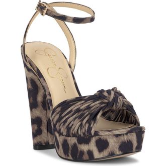Jessica Simpson Immie Platform Sandal in Dark Brown Print at Nordstrom Rack, Size 9.5