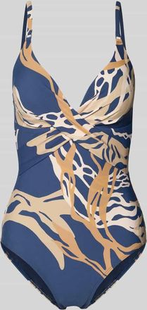 Barts Badeanzug mit V-Ausschnitt Modell Melyd in Dunkelblau, Gr&ouml;&szlig;e 36