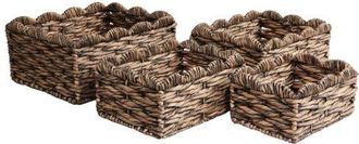 Happimess Coral Handwoven Water Hyancinth Scalloped Edge Nesting Storage Baskets in Brown at Nordstrom