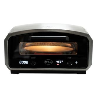 Princess Horno De Pizza El&eacute;ctrico Rgv Vulcano Con Pantalla Led, Temperatura Ajustable De 150 A 450 &deg;c, Gris
