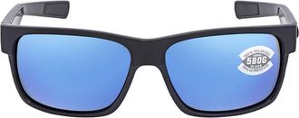 Costa HALF MOON Blue Mirror Polarized Glass Rectangular Mens Sunglasses HFM 155 OBMGLP 60