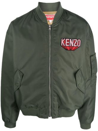 Kenzo Bomber con applicazione logo - Verde