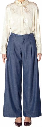 Dex Clothing Midtown Wide Leg Pants In Deep Indigo