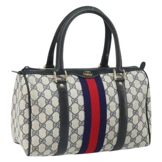 Gucci Pre-owned Handbags, female, Blue, Size: ONE SIZE Pre-owned Vintage Boston Bag