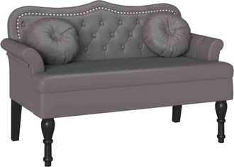 vidaXL Chesterfield Bench Grey 120.5 x 65 x 75 cm Faux Leather vidaXL