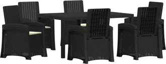 vidaXL Conjunto De Comedor De Jard&iacute;n 7 Uds. Antracita Y Crema Pp Vidaxl
