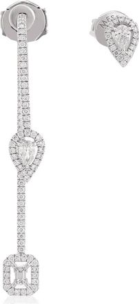 Messika My Twin Hook and Stud White Gold Diamond Earrings