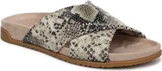 Vionic Etna Crossover Slide Sandal in Cream Snake at Nordstrom, Size 7.5