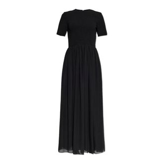 Emporio Armani Lange Jurk in Techno Georgette - Dames - Maxi kleedjes - Zwart - 2XS - Kleedjes