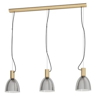 Loops Pendant Light Colour Bronzed Shade Black Transparent Glass Vaporized E27 3x40W