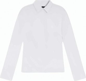 BOSS White Burbel Cotton Long Sleeve Shirt