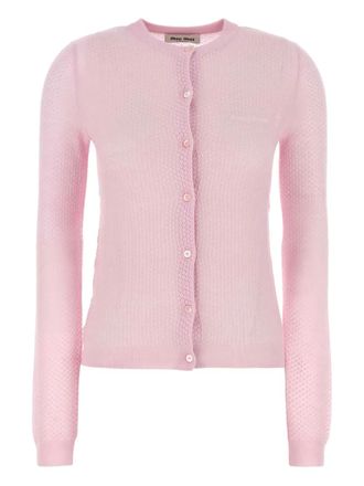 Miu Miu dotted knit cardigan - Pink
