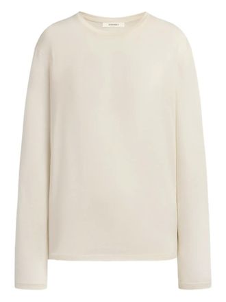 12 Storeez long-sleeve jersey top - women - Silk - S - White