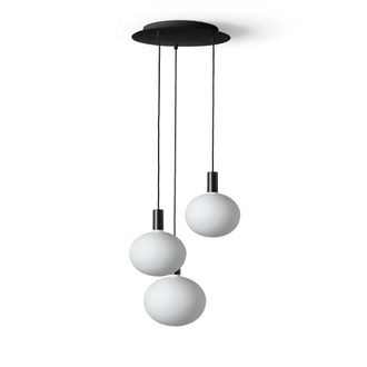 Daylight Italia Kit l&aacute;mpara colgante con 3 portal&aacute;mparas E27 negros