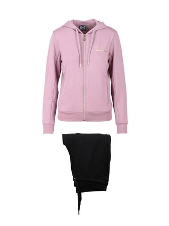 Emporio Armani Pink/Black Polyester Viscose Elastane Womens Tracksuit