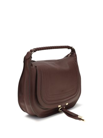 Chlo&eacute; Womens Marcie Shoulder Bag Dark Velvet Calf Leather Bos Taurus