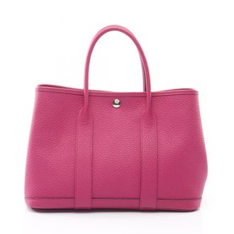 Herm&egrave;s Pink Rose Purple Country Leather Handbag Tote Bag (Pre-Owned)