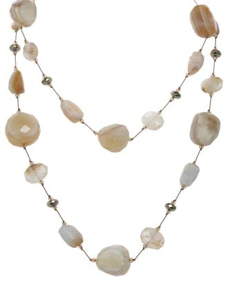 Margo Morrison 14K Filled Rutilated Quartz, Agate, Pyrite, Chalcedony Necklace